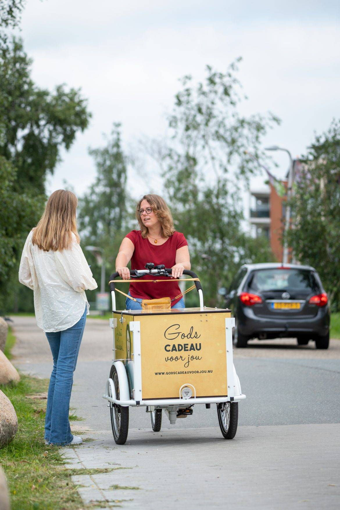 Emke op de bakfiets