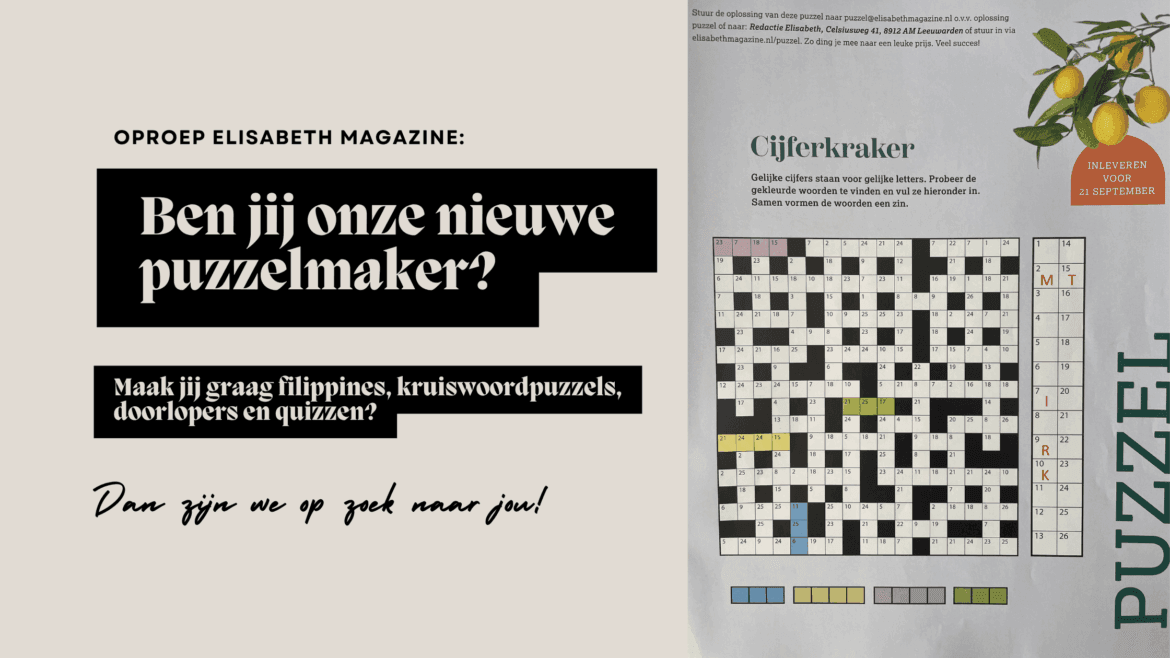 Ben jij onze nieuwe puzzelmaker?
